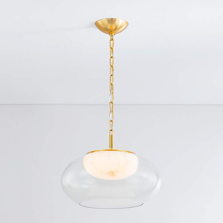 Image 1 Hudson Valley Lighting Moore 17 in. Aged Brass Pendant