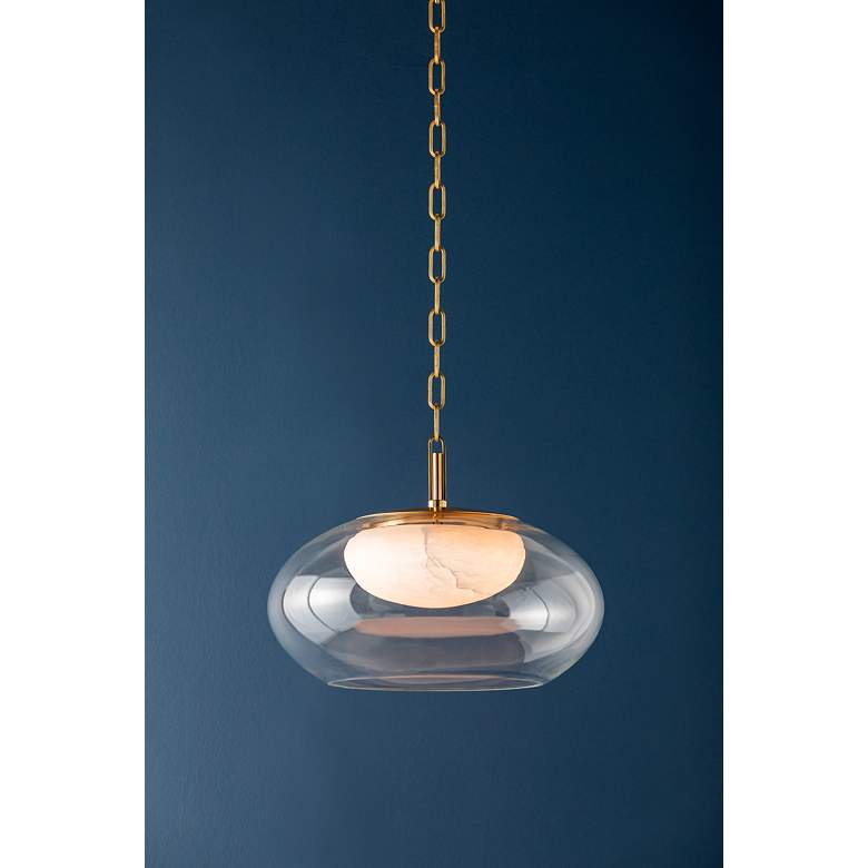 Image 3 Hudson Valley Lighting Moore 17 in. Aged Brass Pendant more views