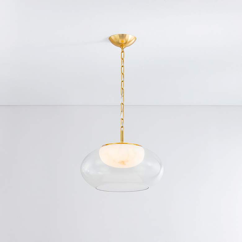Image 5 Hudson Valley Lighting Moore 17 in. Aged Brass Pendant more views