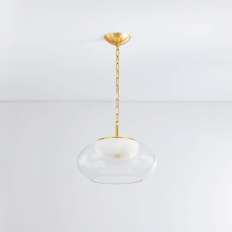 Image 7 Hudson Valley Lighting Moore 17 in. Aged Brass Pendant more views