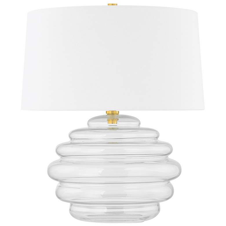 Image 1 Hudson Valley Lighting Oshawa 19 in. Aged Brass Table Lamp