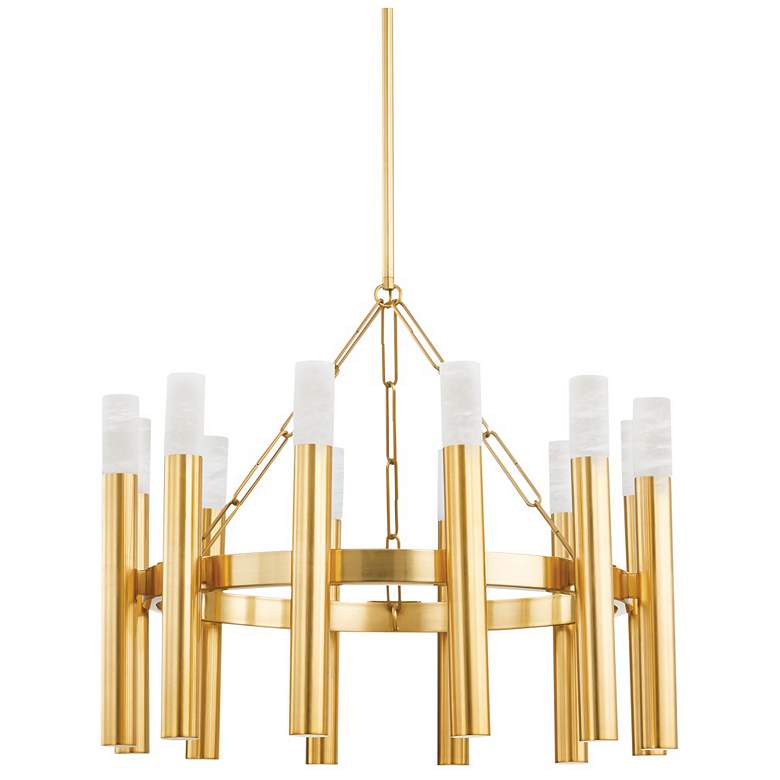 Image 1 Hudson Valley Lighting Pali 28.25 in. Aged Brass Chandelier