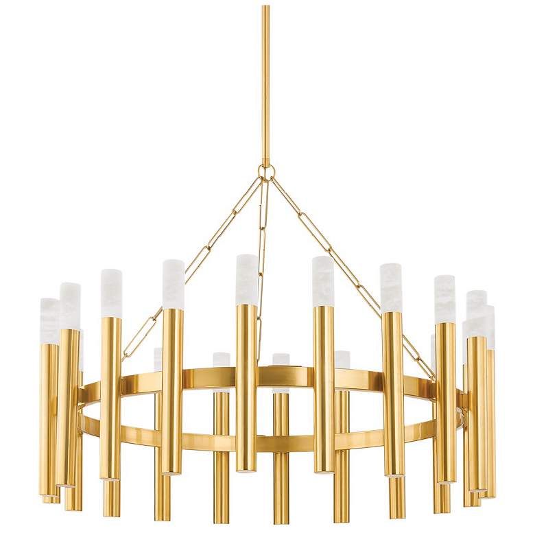 Image 1 Hudson Valley Lighting Pali 42.25 in. Aged Brass Chandelier