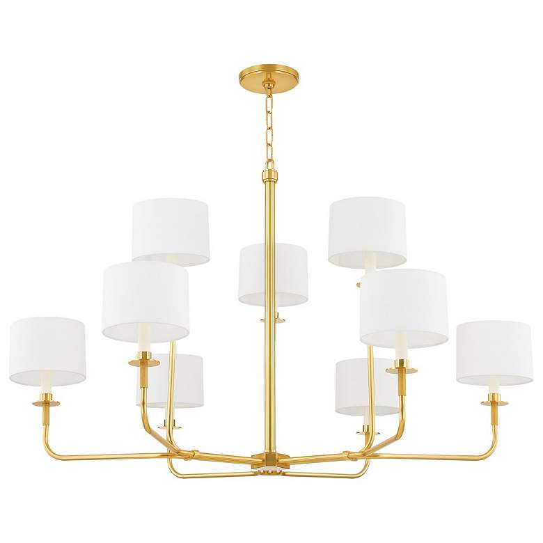 Image 1 Hudson Valley Lighting Paramus 48 in. Aged Brass Chandelier