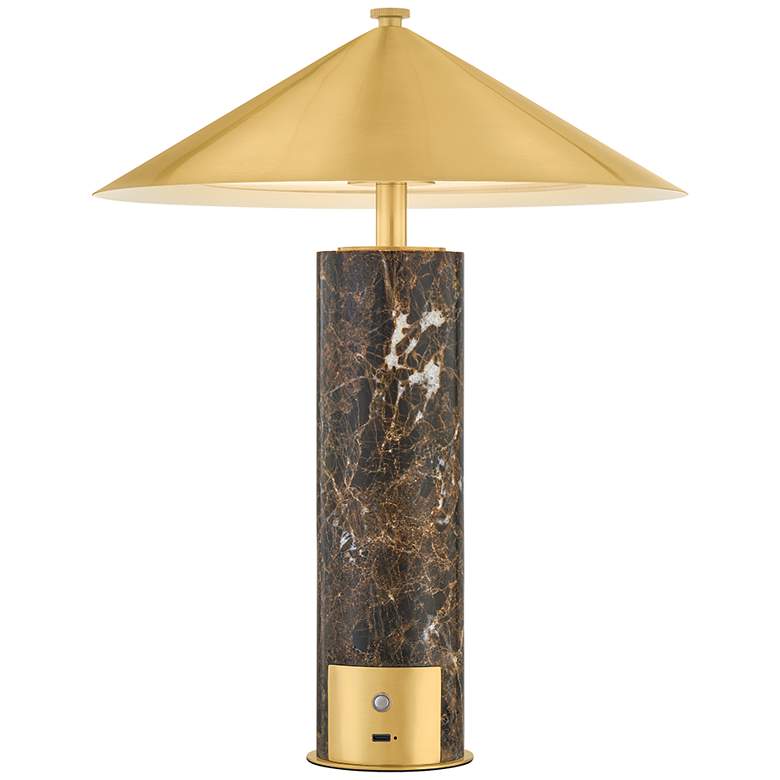 Image 2 Hudson Valley Lighting Permont Rechargeable Table Lamp Aged Brass