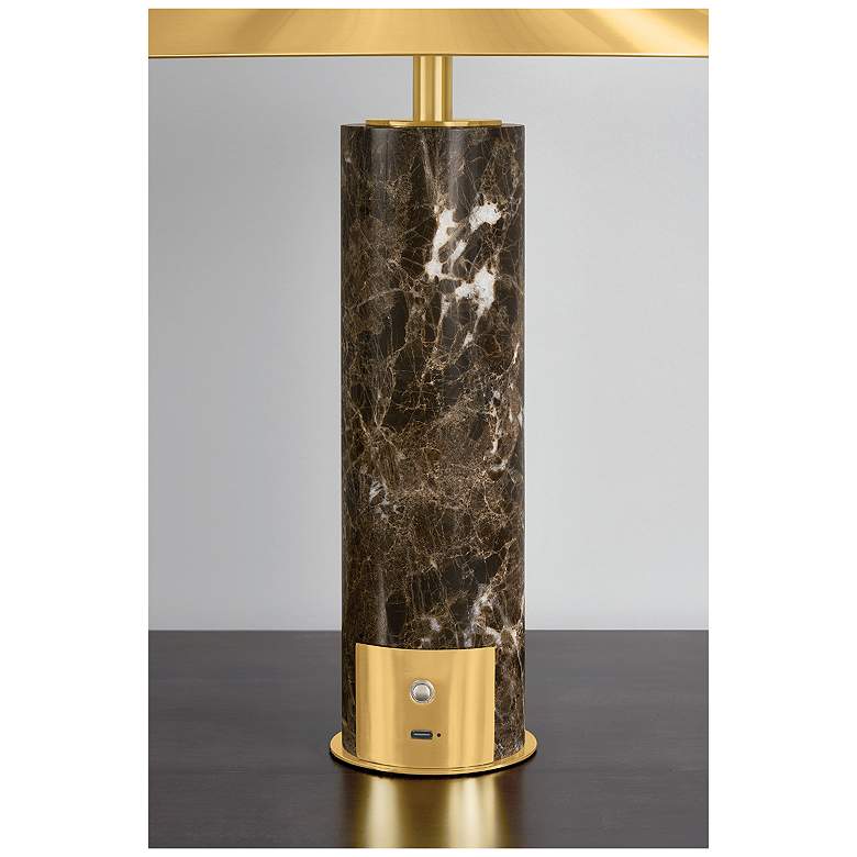 Image 4 Hudson Valley Lighting Permont Rechargeable Table Lamp Aged Brass more views