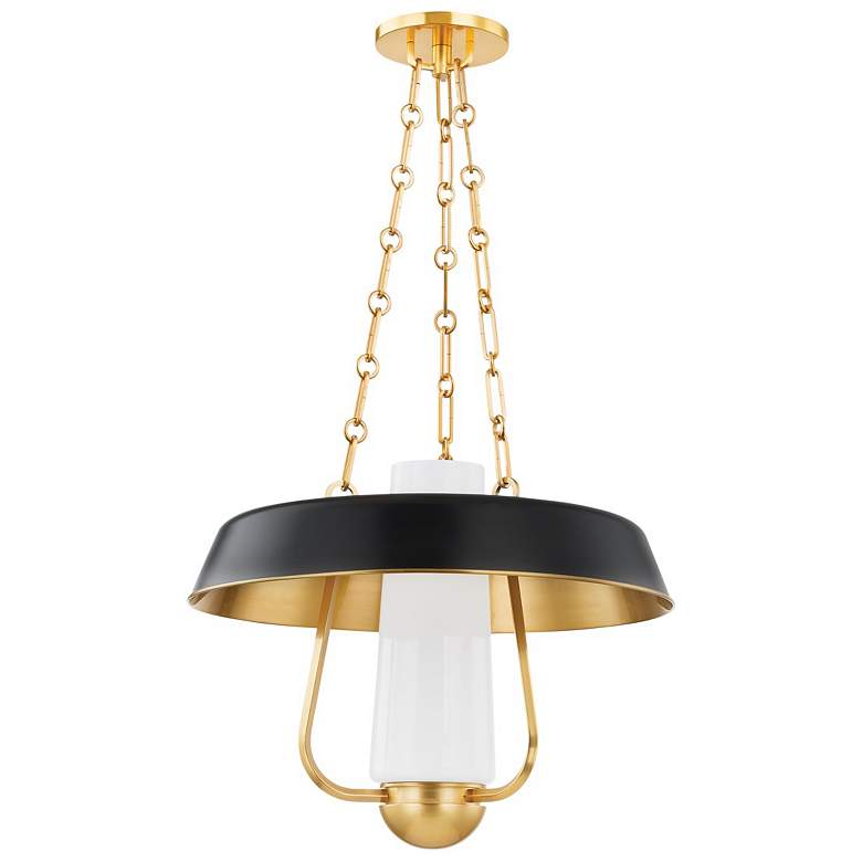 Image 1 Hudson Valley Lighting Provincetown 18 in. Aged Brass/Soft Black Lantern