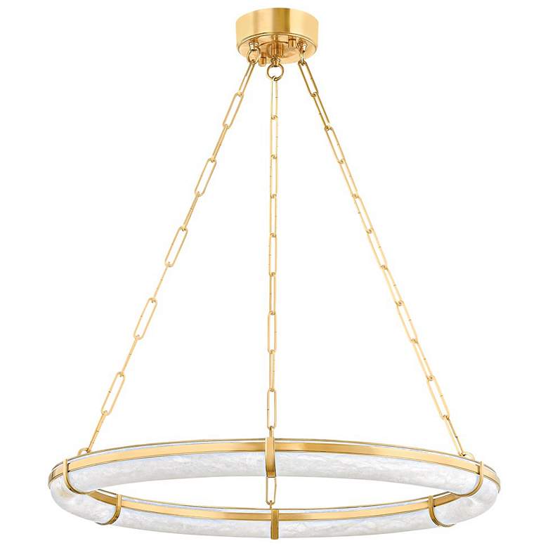 Image 1 Hudson Valley Lighting Sennett 30.5 in. Aged Brass Chandelier