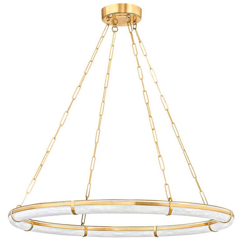 Image 1 Hudson Valley Lighting Sennett 42 in. Aged Brass Chandelier