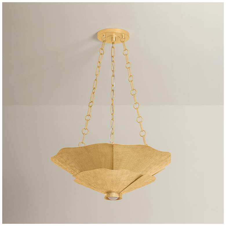 Image 3 Hudson Valley Lighting Spring Valley Pendant Vintage Gold Leaf more views