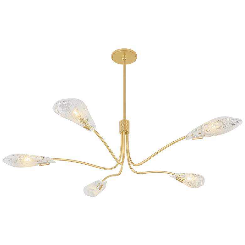 Image 2 Hudson Valley Lighting Tenafly Chandelier Aged Brass