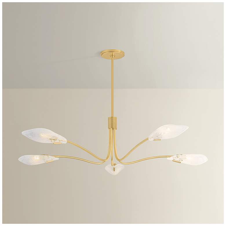 Image 1 Hudson Valley Lighting Tenafly Chandelier Aged Brass