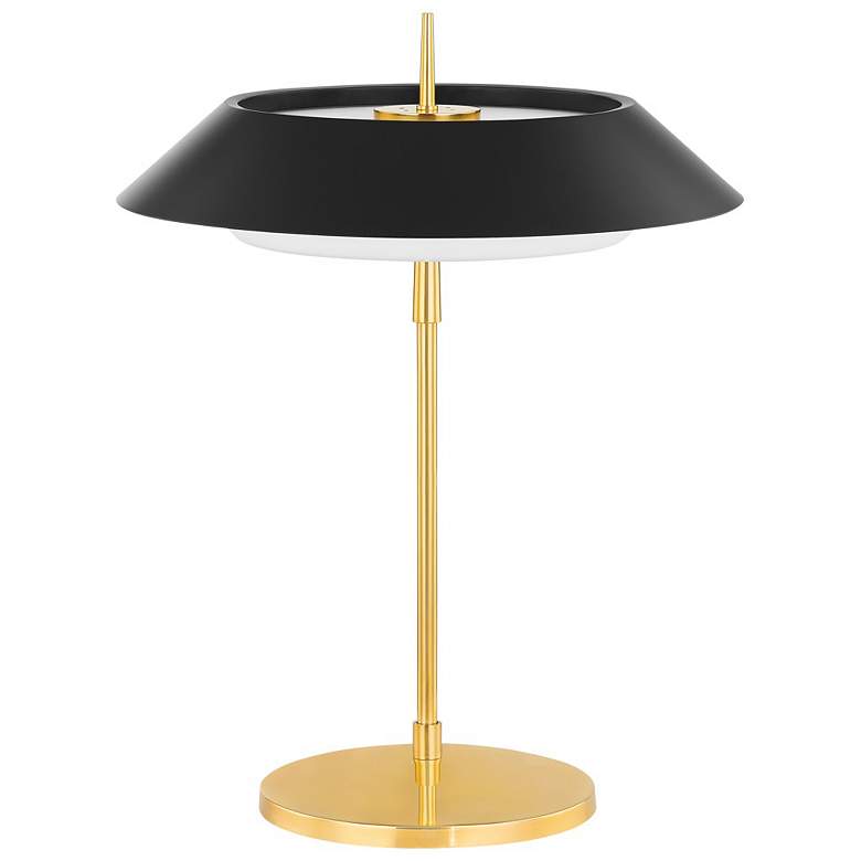 Image 1 Hudson Valley Lighting Westport 18 in. Aged Brass/Soft Black Table Lamp