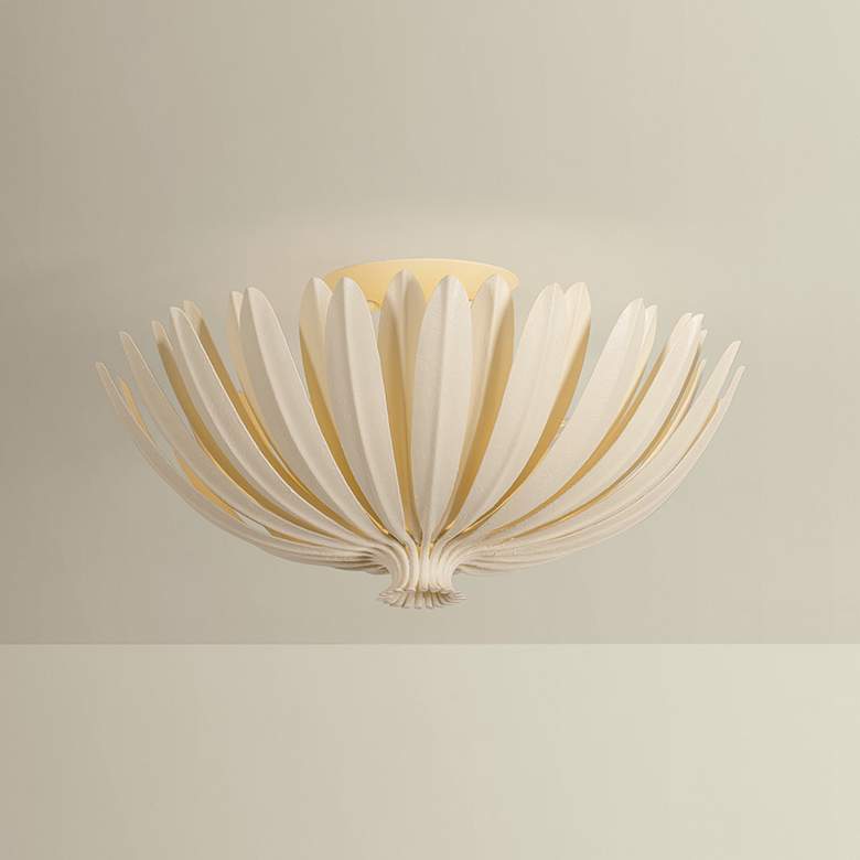 Image 1 Hudson Valley Lighting Whitfield Semi Flush Cream Plaster