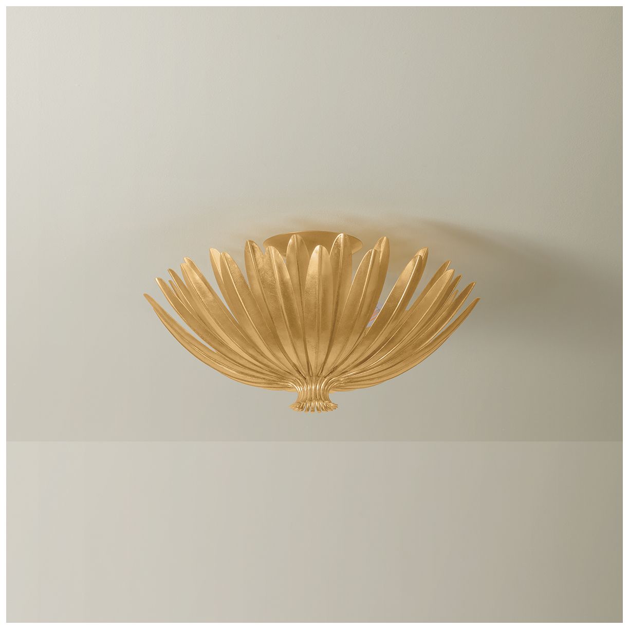 Image 3 Hudson Valley Lighting Whitfield Semi Flush Vintage Gold Leaf more views