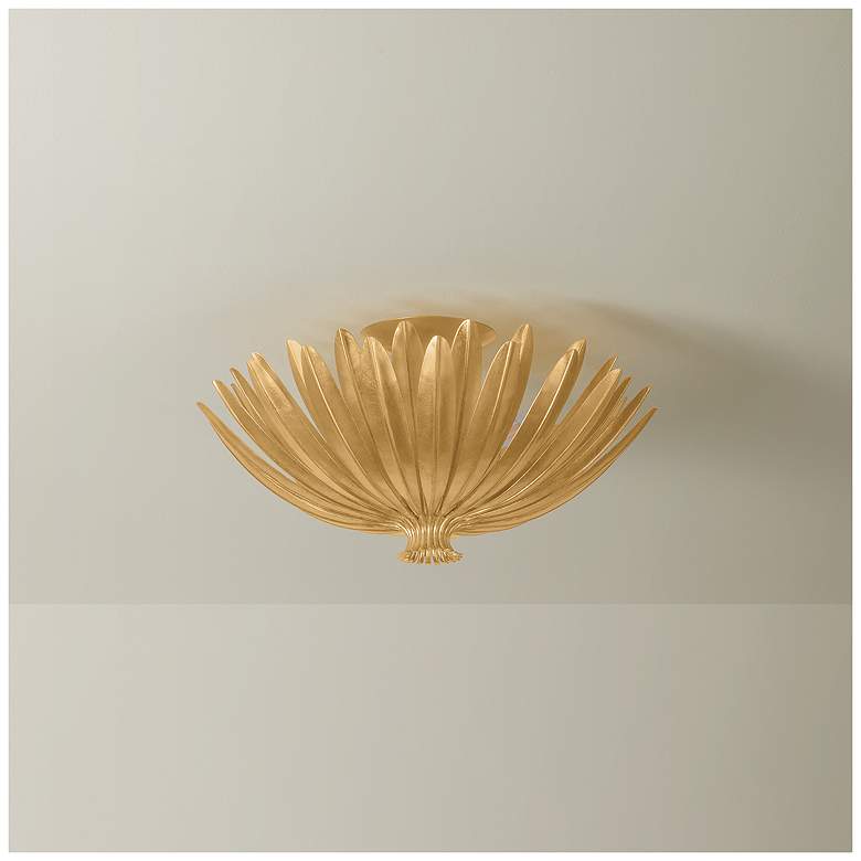 Image 3 Hudson Valley Lighting Whitfield Semi Flush Vintage Gold Leaf more views
