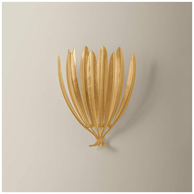 Image 3 Hudson Valley Lighting Whitfield Wall Sconce Vintage Gold Leaf more views