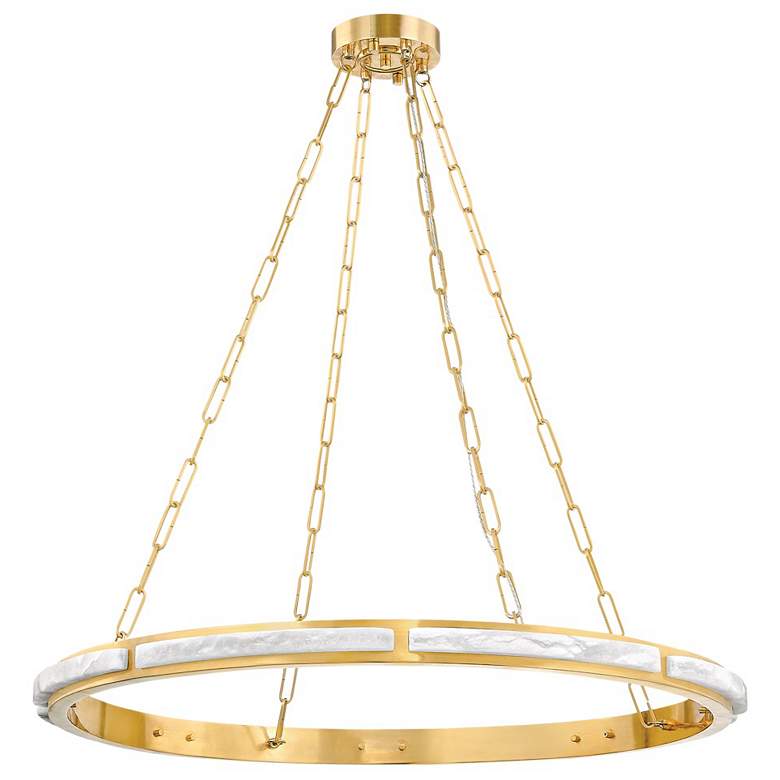 Image 1 Hudson Valley Lighting Wingate 36 in. Aged Brass Chandelier