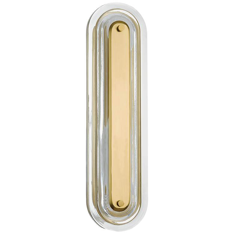 Image 1 Hudson Valley Litton 21.25" Height Wide Aged Brass 1 Light LED Wall Sc