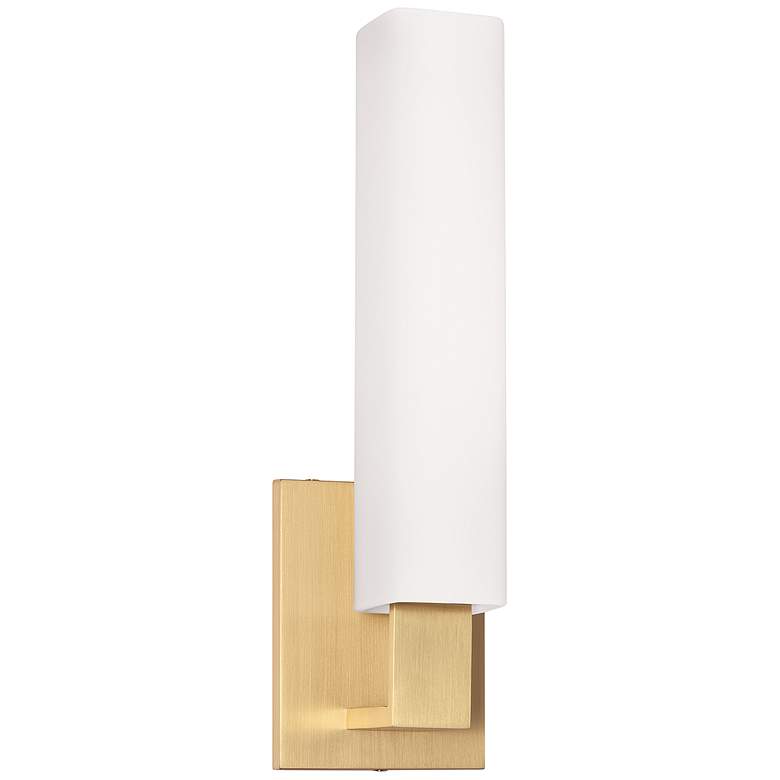 Image 1 Hudson Valley Livingston 13 3/4" High Aged Brass Wall Sconce
