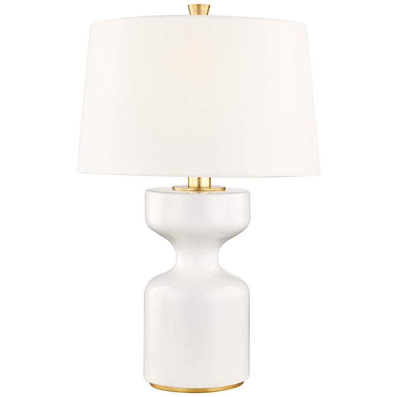 Image 1 Hudson Valley Locust Grove Glossy White Table Lamp