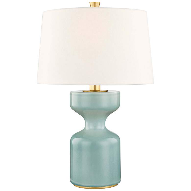 Image 1 Hudson Valley Locust Grove Turquoise Blue Table Lamp