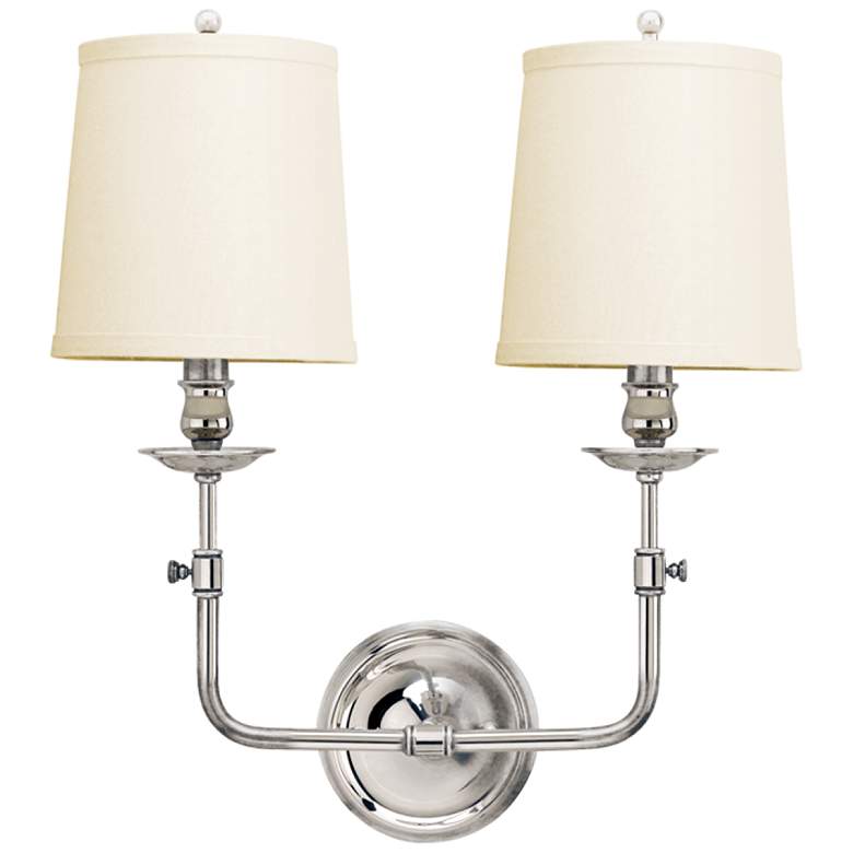 Image 1 Hudson Valley Logan 16 inch Wide Polished Nickel 2 Light Wall Sconce