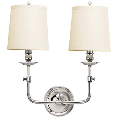 Hudson Valley Logan 18"H Polished Nickel 2-Light Wall Sconce