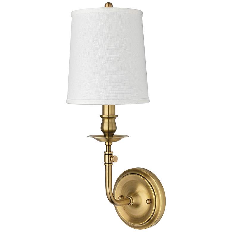 Image 1 Hudson Valley Logan 18" High Aged Brass Candle-Shape Wall Sconce