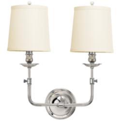 Hudson Valley Logan 18"H Polished Nickel 2-Light Wall Sconce