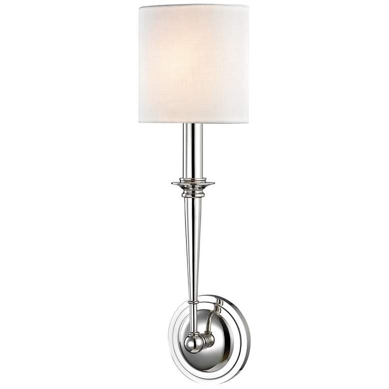 Image 1 Hudson Valley Lourdes 18 1/2 inch High 1-Light Polished Nickel Wall Sconce
