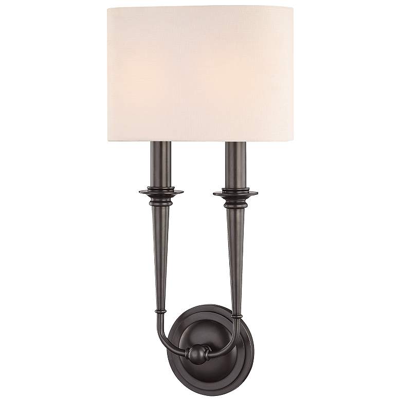 Image 1 Hudson Valley Lourdes 19"H Old Bronze 2-Light Wall Sconce