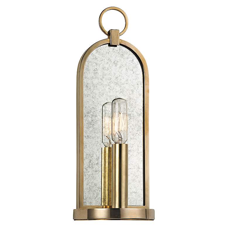 Image 1 Hudson Valley Lowell 13 3/4" High Aged Brass Wall Sconce
