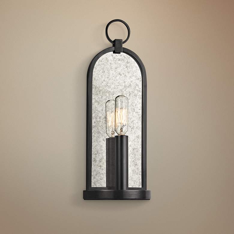 Image 1 Hudson Valley Lowell 13 3/4" High Old Bronze Wall Sconce