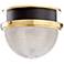 Hudson Valley Lucien 14" Wide Aged Brass and Black Ceiling Light