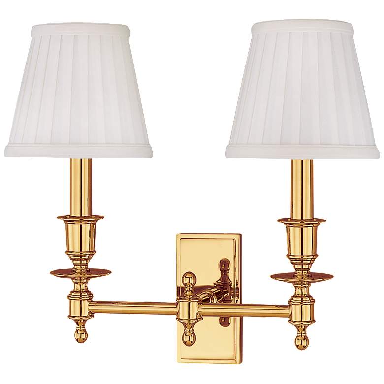 Image 1 Hudson Valley Ludlow 13" High 2-Light Polished Brass Wall Sconce