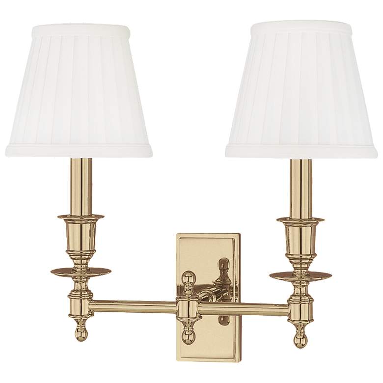 Image 1 Hudson Valley Ludlow 13" High Aged Brass 2-Light Wall Sconce