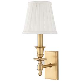 Image1 of Hudson Valley Ludlow 13" High Aged Brass Metal Wall Sconce