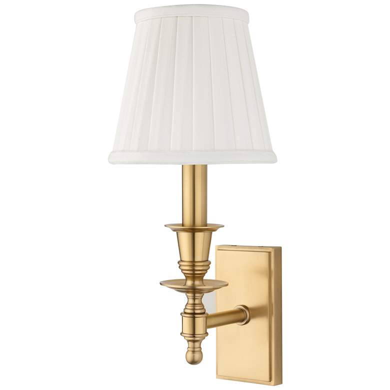 Image 1 Hudson Valley Ludlow 13 inch High Aged Brass Metal Wall Sconce