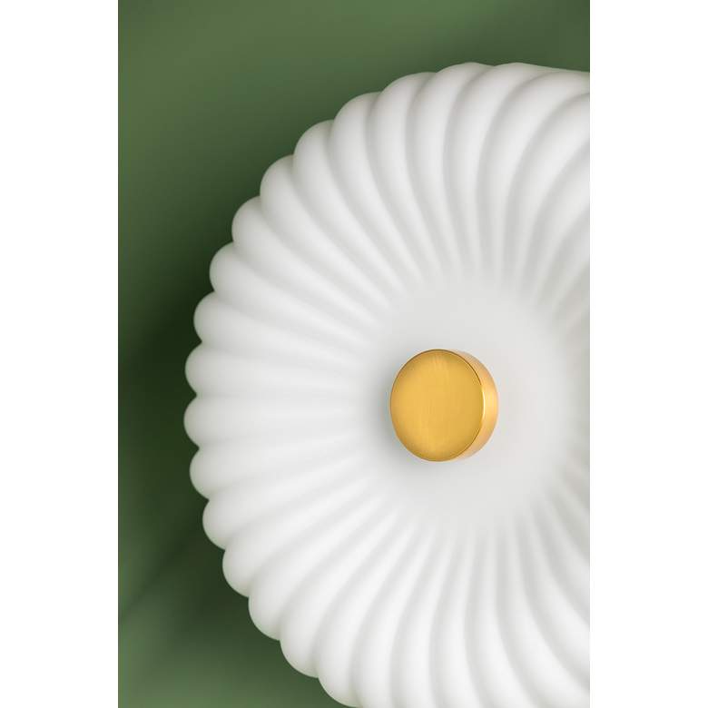 Image 5 Hudson Valley Lydia 10" Wide Aged Brass Opal Glass Drum Ceiling Light more views