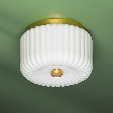Hudson Valley Lydia 10" Wide Aged Brass Opal Glass Drum Ceiling Light