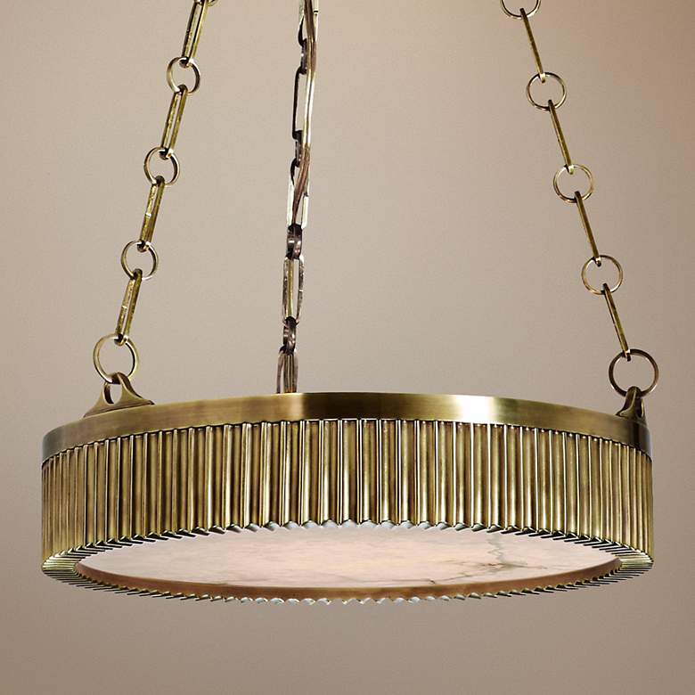 Image 1 Hudson Valley Lynden 16 inch Wide Aged Brass Pendant Light