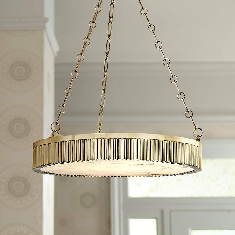 Image 1 Hudson Valley Lynden 22" Wide Aged Brass Pendant