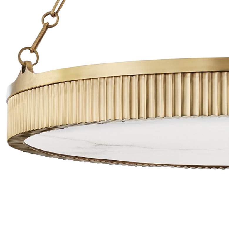 Image 3 Hudson Valley Lynden 30" Wide Aged Brass LED Chandelier more views