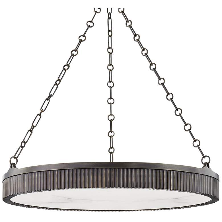 Image 2 Hudson Valley Lynden 30"W Distressed Bronze LED Chandelier