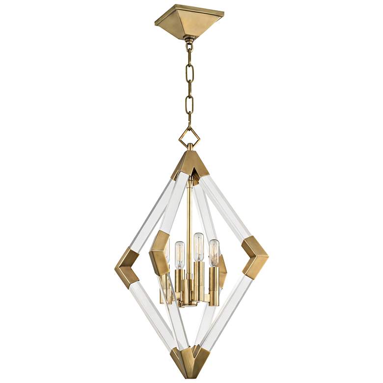 Image 3 Hudson Valley Lyons 17 1/4 inch Wide Aged Brass Pendant Light more views