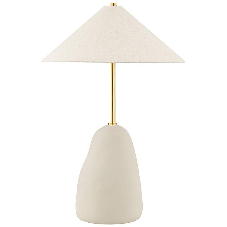 Image 1 Hudson Valley Maia 25 1/2" Modern Brass and Ceramic Table Lamp