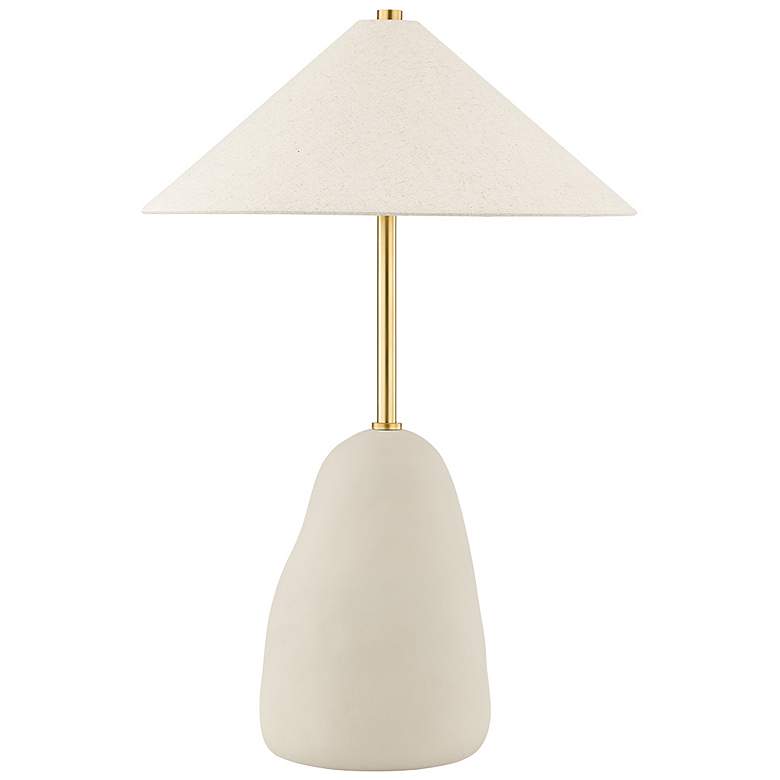 Image 1 Hudson Valley Maia 25 1/2" Modern Brass and Ceramic Table Lamp