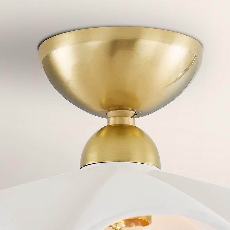 Image 3 Hudson Valley Maisie 16" Aged Brass Scalloped Shade Modern Pendant more views