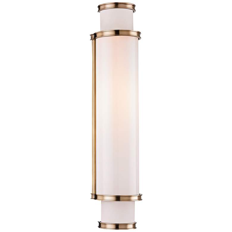 Image 1 Hudson Valley Malcolm 18 inch High Aged Brass LED Wall Sconce